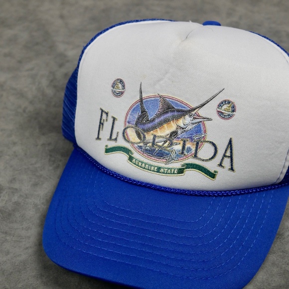 Vintage Florida Snapback Hat Cap 90's 80's Fishing - Picture 2 of 3